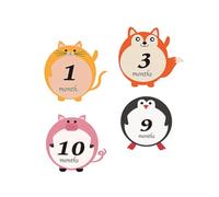 UTHCLO Autocollants Mois pour Bébé 12pcs en Pvc, Décoration Adorable et Accessoire Photo, Design Cartoon pour Photos de -né