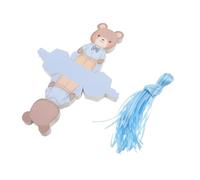 UTHCLO Boîtes à Dragées Pliables Bébé 50 Pcs Mini Boîtes en Papier Bleu Ours 3d Coffret Présent Anniversaire Premier Âge pour Fête Shower à Friandises Pratiques