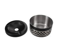 UTHCLO Cendrier en Acier Inoxydable avec Couvercle, Coupe-Vent et Résistant Corrosion, Base Lestée et Coins Arrondis, pour Réunions Familiales et Extérieures