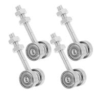 UTHCLO Galet Porte Coulissante Installation Facile en Alliage Argenté, 4pcs M8x60 pour Rails Suspendus et Portes Coulissantes Maison ou Espace de Travail