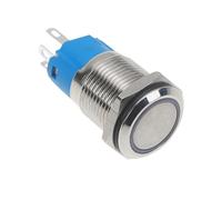 UTHCLO Interrupteur à Bouton-poussoir Fonction Anti-rouille et Auto-réarmement Rond en Acier Inoxydable Argenté 12v Ip66 Étanche pour Circuits Industriels