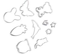 UTHCLO Kit de 10 Emporte-pièces en Acier Inoxydable Argenté pour Biscuits et Gâteaux, Solide et Facile à Démouler, pour Fêtes D'garçon et Filles