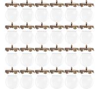 UTHCLO Lot de 10 Sets de Mini Boules de Verre Transparentes Ø25mm Ouverture 15mm avec Supports Vintage, Accessoires pour Pendentifs Diy, Breloques pour Création Bijoux et Décorations