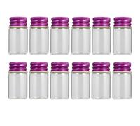 UTHCLO Lot de 12 flacons en Verre de 7 ML avec Bouchon à vis en Aluminium, boîte Incluse, pour décoration ou Cadeau, Transparent