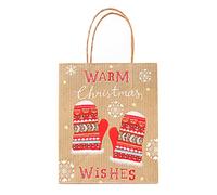 UTHCLO Lot de 12 Paquet Présents de Noël en Papier Kraft 23x18x10 Cm, Paquet Portables pour Bonbons et Biscuits, pour Boulangerie et Café Plusieurs styles
