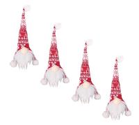 UTHCLO Lot De 4 Porte-Bouteilles Festifs GNOME en Tissu, Mini Chapeaux De Noël, Taille, sans Odeur, Décorations pour Bouteilles De Vin, Ambiance Fête De Noël
