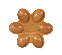 UTHCLO Porte-œufs en Bois Naturel pour 6 Œufs, Plateau Décoratif de Fleur, Support Polyvalent pour Plan de Travail et Réfrigérateur, Organisateur Cuisine pour Œufs Mimosa