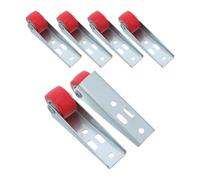 UTHCLO Roulettes Options D'installation Polyvalentes pour 6 Pièces et Portes Coulissantes en Caoutchouc et Fer Mouvement Silencieux Rouges pour Portes en Bois Coulissantes