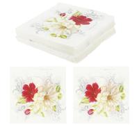 UTHCLO Serviettes de Table Mariage 40pcs Motifs Floraux Délicats en Matériau Synthétique pour Fêtes de Remise de Diplômes et Réceptions
