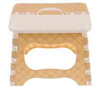 UTHCLO Tabouret Pliant Portable en Plastique Khaki Poignée, Marchepied Pliable pour Garçon et Filles, pour Salle de Bain Cuisine, Dimensions 25x18x20cm