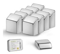 UTOMAG Lot de 10 Aimant Néodyme à Cliquer 10x10x4 mm Carré Extra Fort mais Facile à Enlever Aimants en Forme de Biseau pour Murs Magnétiques en Verre, Tableaux en Verre et Plus