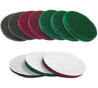 Utoolmart Tampons à récurer de remplacement 5 pouces Disque de grain 1000 Flocage Perceuse ronde Brosse alimentée Brosse à carreaux Crochet et boucle industrielle pour cuisine Salle Gris 5pcs