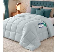 Utopia Bedding Couette Chaude sans Housse,155x220cm, 370 g/m²,Gris Clair | Couette Épaisse Et Moelleuse, Matelassage À Carreaux, Lavable En Machine Et Idéale Pour Les Nuits Fraîches.