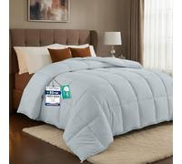 Utopia Bedding Couette pour printemps/été, pour lit simple 200 g/m², 100 % microfibre surpiqué, 155 x 220 cm (gris clair)