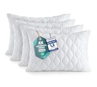 Utopia Bedding Coussins Matelassés 30 x 50 cm Lot de 4, Blanc | Oreillers Matelassés, Confort Doux et Moelleux, Polyvalents, Housse Matelassée Respirante, Conservent Leur Volume
