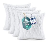 Utopia Bedding Coussins Matelassés 45 x 45 cm Lot de 4, Blanc