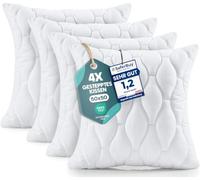 Utopia Bedding Coussins Matelassés 50 x 50 cm Lot de 4, Blanc
