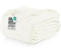 Utopia Bedding Couverture gaufrée 100% Coton, 300 g/m², Douce, légère, Respirante, pour Toutes Les Saisons - pour très Grand lit - 228,6 x 274,3 cm - Ivoire