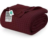 Utopia Bedding Couverture gaufrée en Coton 300 GSM (Bordeaux - 228 x 182 cm), Couette Douce, légère et Respirante pour Toutes Les Saisons