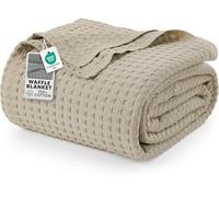 Utopia Bedding Couverture gaufrée en Coton 300 GSM (Kaki - 274 x 228 cm), Couette Douce, légère et Respirante pour Toutes Les Saisons