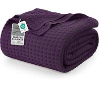 Utopia Bedding Couverture gaufrée en Coton 300 GSM (Prune - 228 x 228 cm), Couette Douce, légère et Respirante pour Toutes Les Saisons