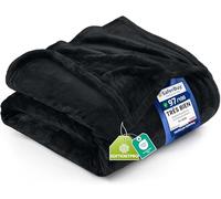 Utopia Bedding Couverture Polaire Flanelle Microfibre [200x150 cm Noir] Plaid Canapé Grande Taille 300 GSM, Doux, Léger, Respirant, Anti-Boulochage, pour Lit, Chaise et Divan, Toutes Saisons