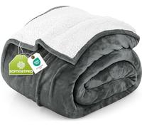 Utopia Bedding Couverture Sherpa (Gris, 200 x 150 cm) - Couverture Polaire épaisse et Chaude réversible pour lit, canapé, Camping et Voyage
