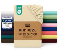 Utopia Bedding Drap Housse - Beige, 90 x 200 cm - Bonnets 35 cm pour Matelas Épais - Microfibre Brossée