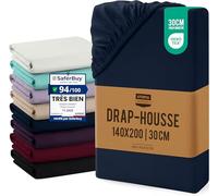 Utopia Bedding Drap Housse - Bleu Marine, 140 x 200 cm | Bonnets 30 cm pour Matelas Épais - Certifié Oeko-Tex - Polyester Microfibre Brossée