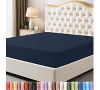 Utopia Bedding Drap-Housse Complet en Microfibre Douce, Poches Profondes, résistant au rétrécissement et à la décoloration, Facile d'entretien, 1 Seul Drap-Housse (Bleu Marine)