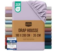 Utopia Bedding Drap Housse - Lavande, 180 x 200 cm | Certifié Oeko-Tex - Bonnets 35 cm pour Matelas Épais - Polyester Microfibre brossée
