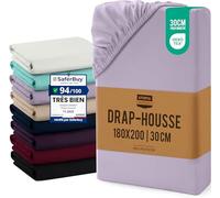 Utopia Bedding Drap Housse - Lavande, 180 x 200 cm - Coupes de 30 cm pour Matelas épais - Certifié Oeko-Tex - Polyester Microfibre brossée