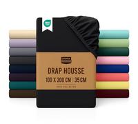 Utopia Bedding Drap Housse - Noir, 100 x 200 cm - Certifié Oeko-Tex - Bonnets 35 cm pour Matelas Épais - Polyester Microfibre Brossée