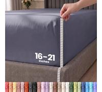 Utopia Bedding Drap-Housse pour lit Double, Poches Profondes de 40 cm, Facile d'entretien, Tissu en Microfibre brossée Douce, résistant au rétrécissement et à la décoloration, Drap-Housse Gris