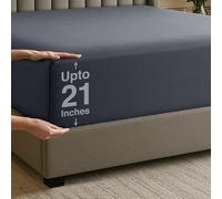 Utopia Bedding Drap-Housse pour lit Double, Poches Profondes de 40 cm, Facile d'entretien, Tissu en Microfibre brossée Douce, résistant au rétrécissement et à la décoloration, Drap-Housse Gris