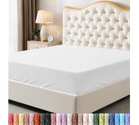 Utopia Bedding Drap-Housse Queen Size en Microfibre Douce, Poches Profondes, résistant au rétrécissement et à la décoloration, Facile d'entretien, 1 Seul Drap-Housse (Blanc)