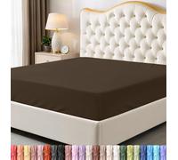 Utopia Bedding Drap-Housse Queen Size en Microfibre Douce, Poches Profondes, résistant au rétrécissement et à la décoloration, Facile d'entretien, 1 Seul Drap-Housse (Marron)