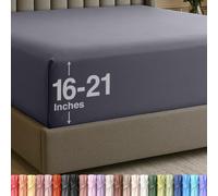 Utopia Bedding Drap-Housse Queen Size en Microfibre Douce, Poches très Profondes, 53,3 cm, résistant au rétrécissement et à la décoloration, Facile d'entretien, 1 Seul Drap-Housse (Gris)