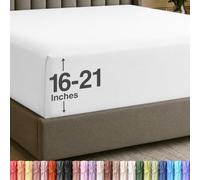 Utopia Bedding Drap-Housse Queen Size en Microfibre Douce, Poches très Profondes, 53,3 cm, résistant au rétrécissement et à la décoloration, Facile d'entretien, 1 Seul Drap-Housse (Blanc)