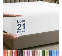 Utopia Bedding Drap-Housse Queen Size en Microfibre Douce, Poches très Profondes, 53,3 cm, résistant au rétrécissement et à la décoloration, Facile d'entretien, 1 Seul Drap-Housse (Blanc)