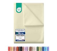 Utopia Bedding - Drap Plat sans élastique - 225 x 255 cm - Certifié Oeko-TEX - Polyester brossé Doux - Microfibre - Drap Plat - Beige