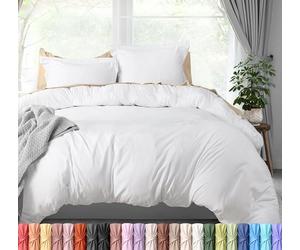 Utopia Bedding Duvet Cover California King Size - 3 Piece with Zipper Closure - 1 Comforter Cover 104X98 inches & 2 Pillow Shams 20X36 inches (White) Comforter Not Included