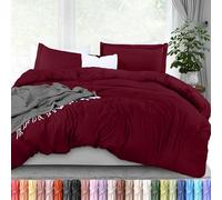 Utopia Bedding Duvet Cover Queen Size - 3 Piece with Zipper Closure - 1 Comforter Cover 90X90 inches & 2 Pillow Shams 20X26 inches (Burgundy) Comforter Not Included