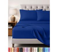 Utopia Bedding Ensemble de Drap 4 Pièces, 150x200cm, Bleu Royal | 1 Drap Housse 150x200, 1 Drap Plat 266x259 et 2 Taies d'oreillers 50x75 - Drap de Lit 2 Personnes - Polyester Microfibre