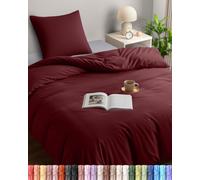 Utopia Bedding Ensembles de Housse de Couette 1 Personne 135x200 cm en Microfibre brossée Douce avec 1 Taie d'oreiller 80x80 cm (Bordeaux) - Parure de lit 1 Personne 135x200 cm