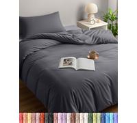 Utopia Bedding Housse de Couette 1 Personne 135x200 cm avec 1 Taie d'oreiller 50x75 cm (Gris) - Parure de lit 1 Personne 135 x 200 cm - Ensembles de Housses de Couette en Microfibre brossée Douce