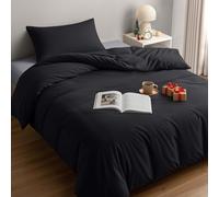 Utopia Bedding Housse de Couette 1 Personne 135x200 cm avec 1 Taie d'oreiller 50x75 cm (Noir) - Parure de lit 1 Personne 135 x 200 cm - Ensembles de Housses de Couette en Microfibre brossée Douce
