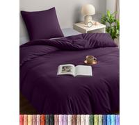 Utopia Bedding Housse de Couette 1 Personne 135x200 cm avec 1 Taie d'oreiller 80x80 cm (Pourpre) - Parure de lit 1 Personne 135 x 200 cm - Ensembles de Housses de Couette en Microfibre brossée Douce