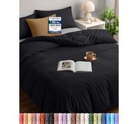 Utopia Bedding Housse de Couette 200x200 2 Personnes, Noir | Parure de lit 200x200 cm avec 2 Taies d'oreiller 50x75 cm, Microfibre douce, Certifié Oeko-TEX, Idéal maison & hôtel