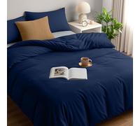 Utopia Bedding Housse de Couette 200x200 cm avec 2 Taies d'oreiller 50x75 cm (Marine) - Parure de Lit 200 x 200 cm - Ensembles de Housses de Couette en Microfibre brossée Douce